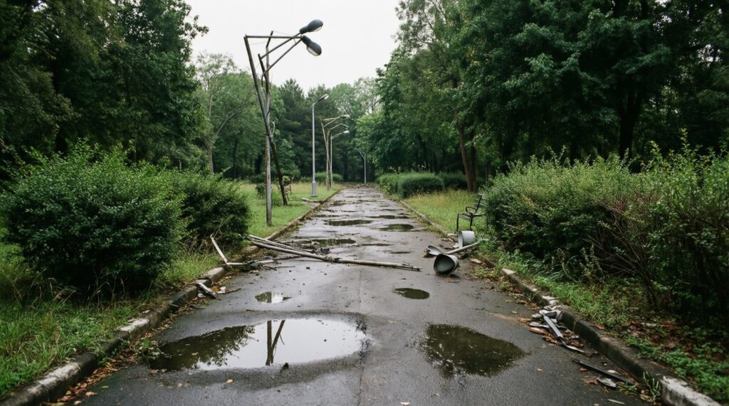 Городская среда: благоустройство дворов и парков, транспорт, освещение, обратная связь жителей - иллюстрация